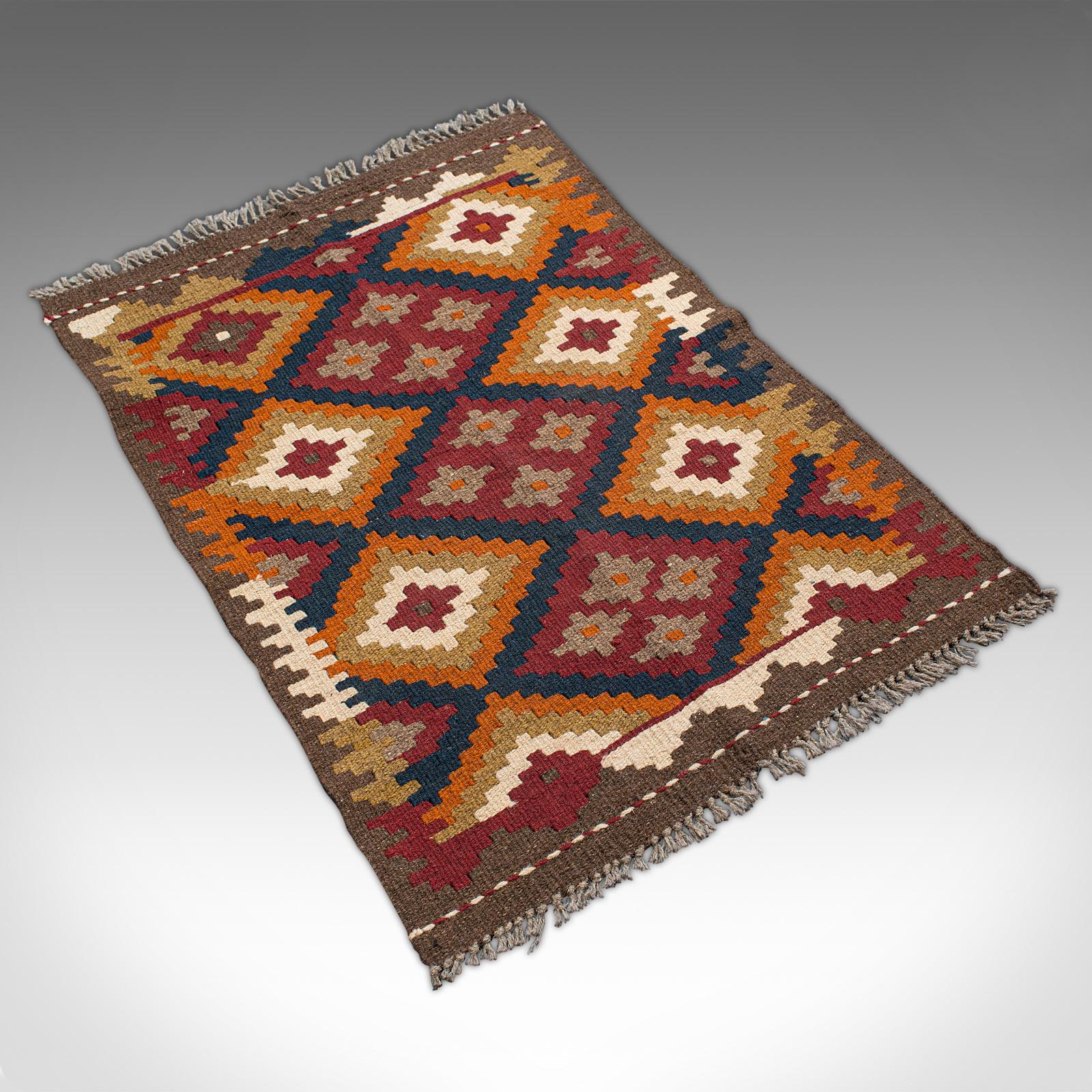 20th Century Vintage Maimana Kilim Rug, Caucasian, Decorative Carpet, Prayer Mat, Late 20th C For Sale