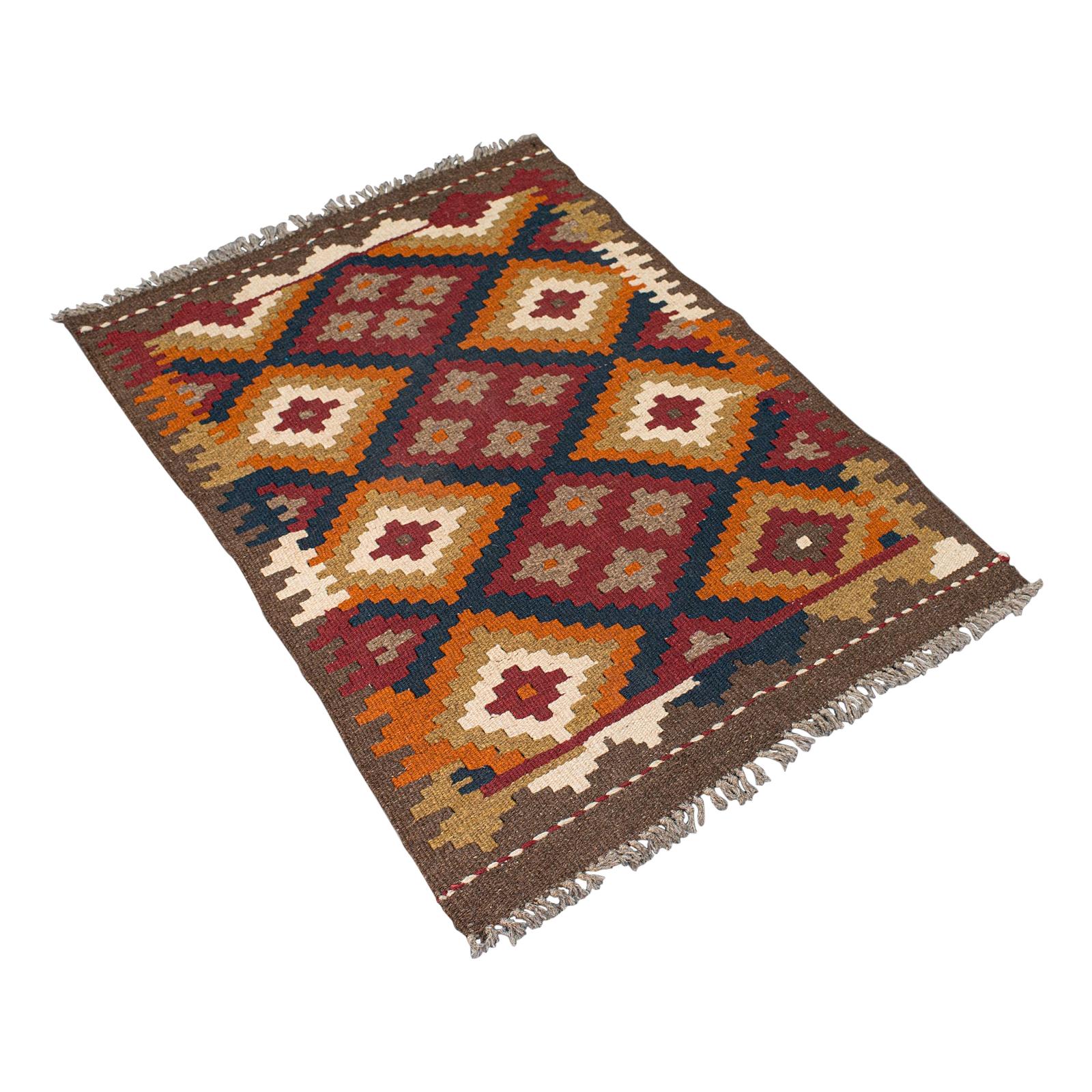 Vintage Maimana Kilim Rug, Caucasian, Decorative Carpet, Prayer Mat, Late 20th C For Sale