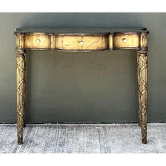 Vintage Mainland Smith Gold Finish Wood Console Table