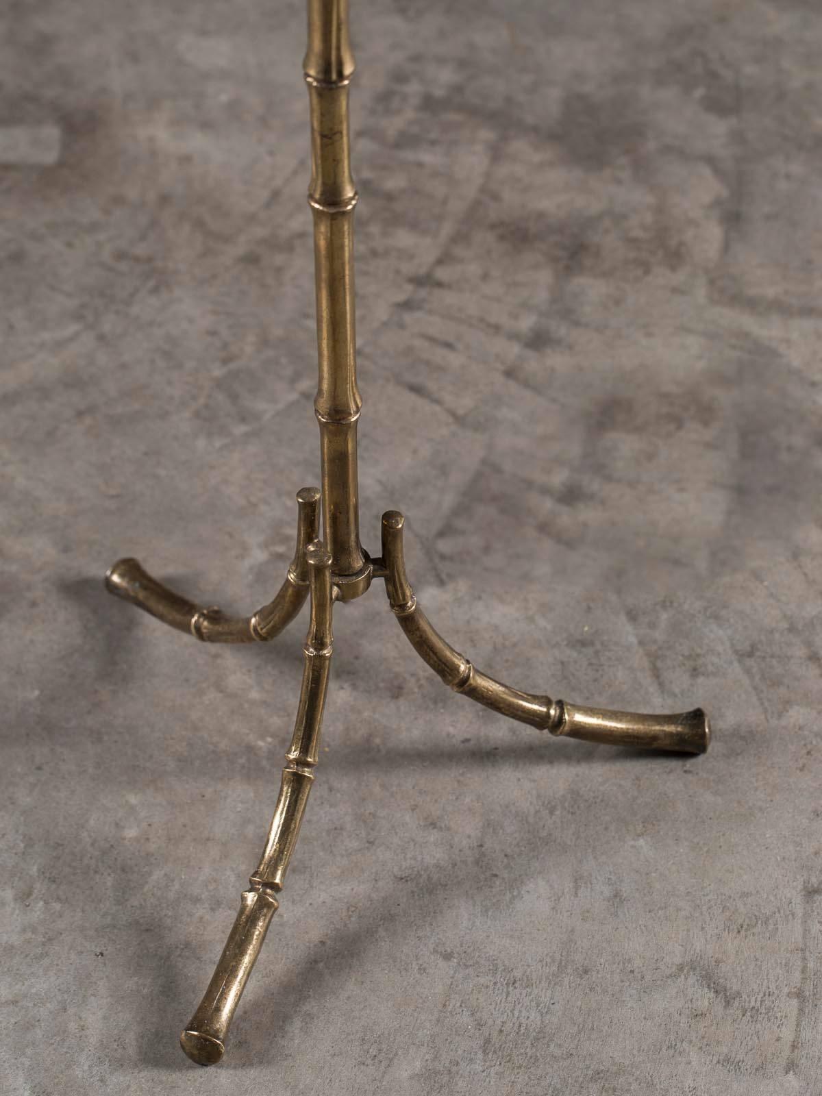 Metalwork Vintage Maison Baguès French Faux Bamboo Brass Floor Lamp, circa 1940