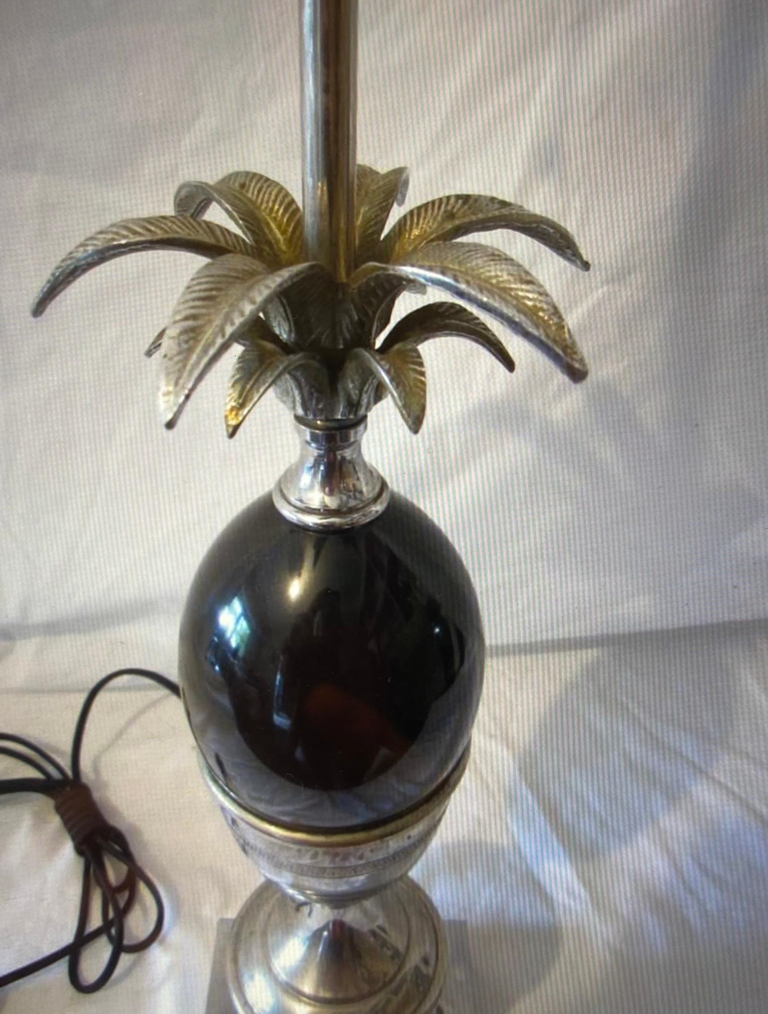 Vintage Maison Charles Ananas-Tischlampe, Vintage (Hollywood Regency) im Angebot