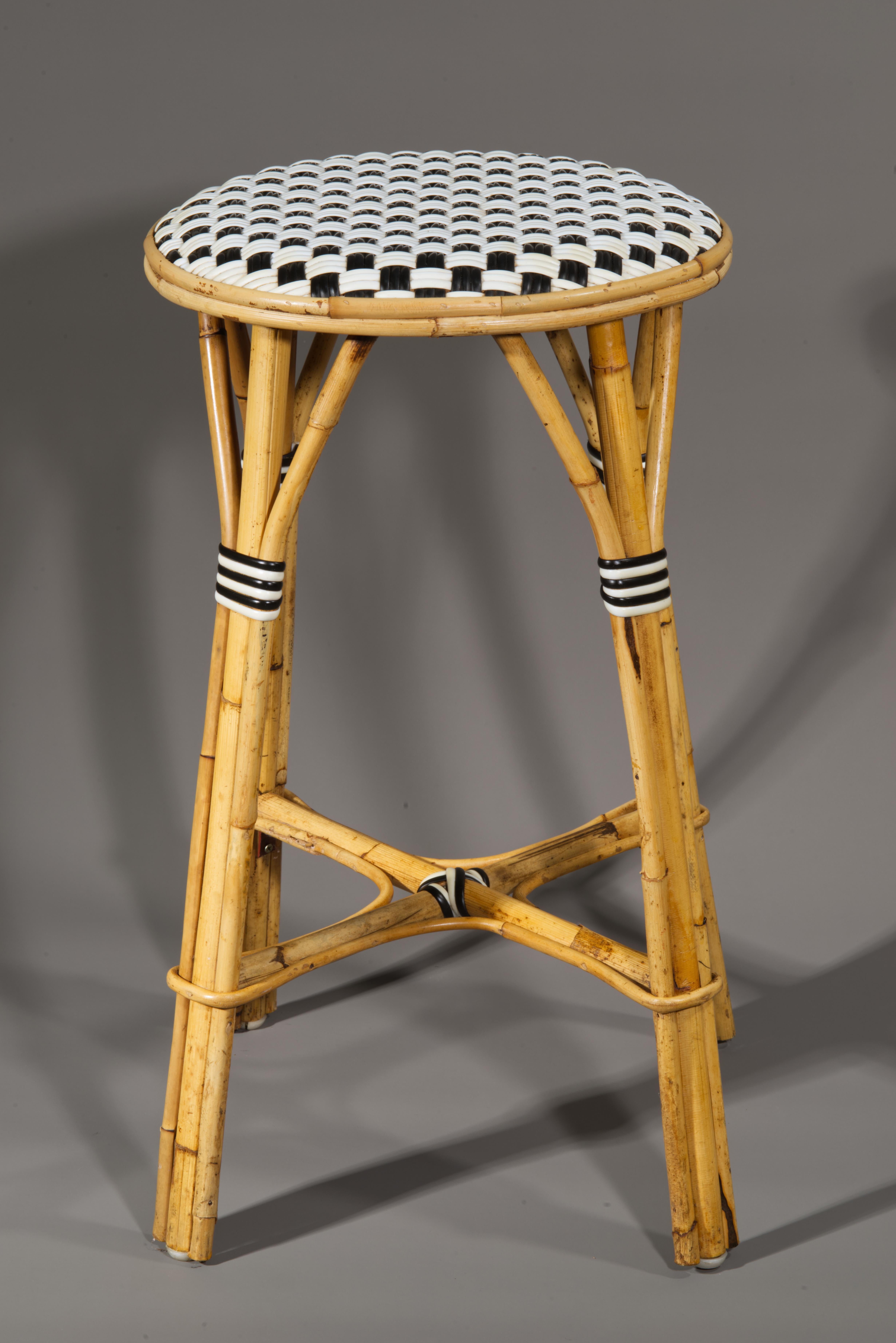 Taburete de bar de ratán francés Maison Gatti Vintage en venta 6