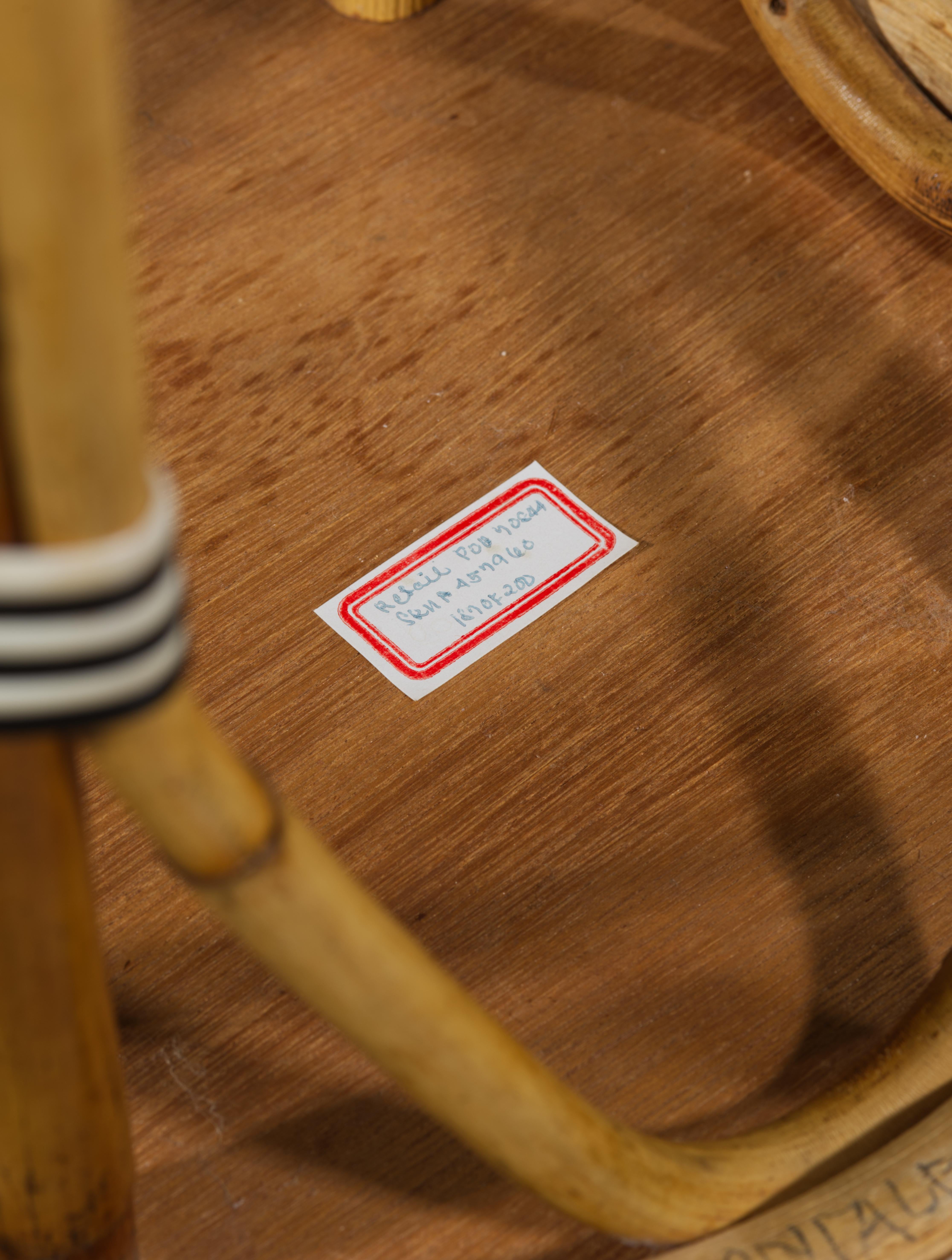Taburete de bar de ratán francés Maison Gatti Vintage Bambú en venta