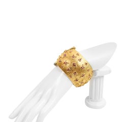 Vintage Maison Goossens for YSL Gold Bracelet with Pink Crystals Circa 1980s