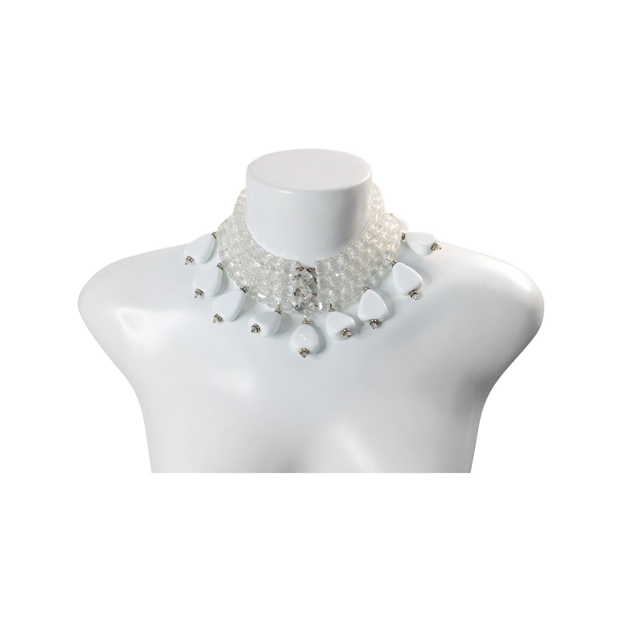 Maison Goossens for Yves Saint Laurent, girocollo di cristallo di rocca d'epoca, CIRCA 1985 in vendita 5