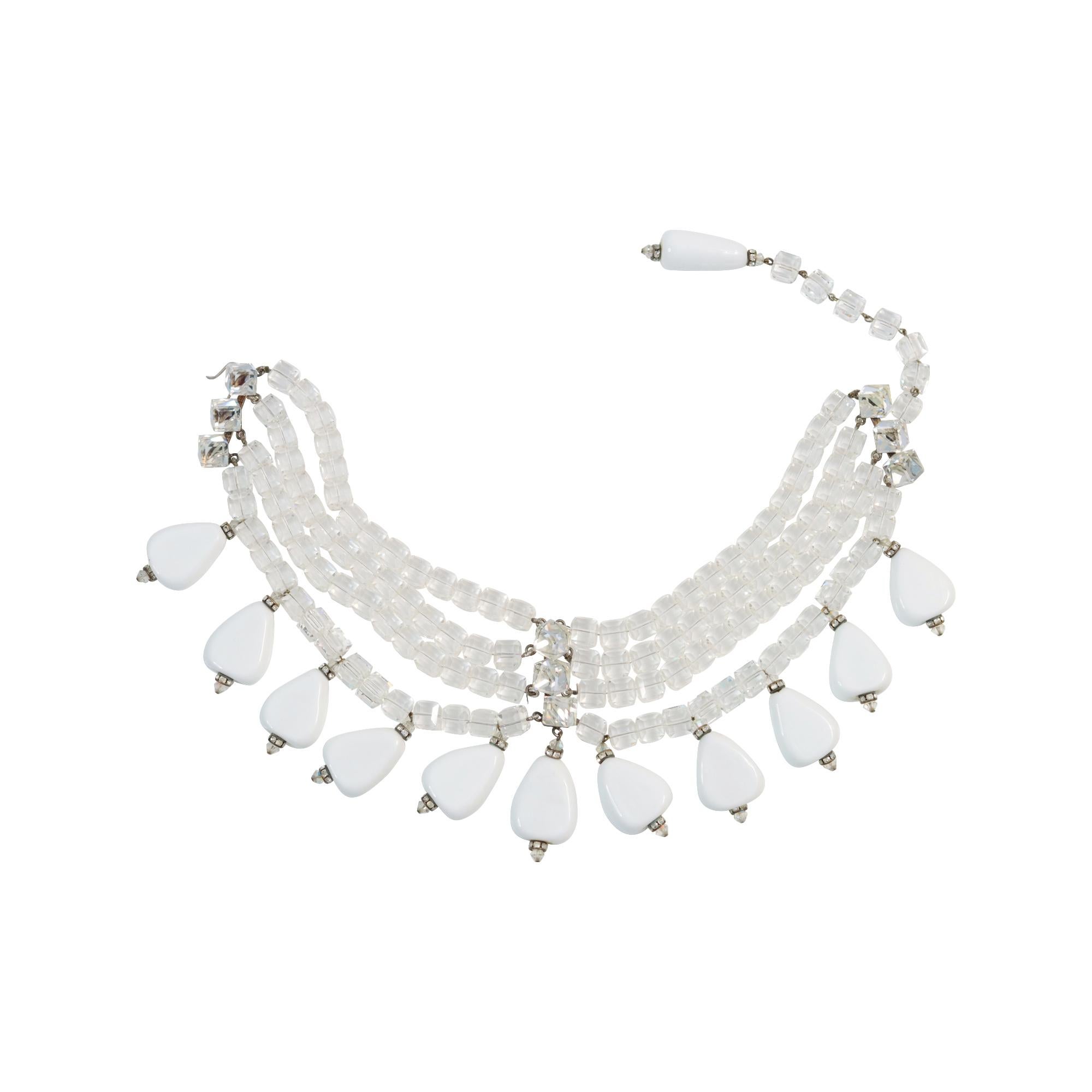 Maison Goossens for Yves Saint Laurent, girocollo di cristallo di rocca d'epoca, CIRCA 1985 in vendita 6