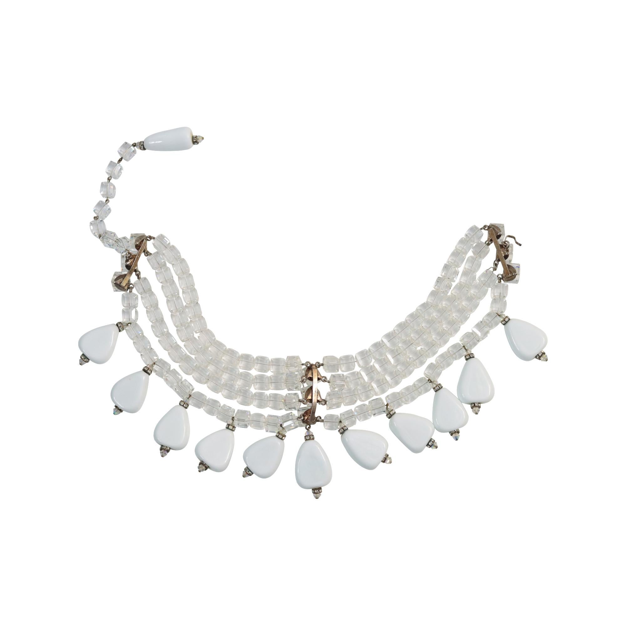 Maison Goossens for Yves Saint Laurent, girocollo di cristallo di rocca d'epoca, CIRCA 1985 in vendita 7