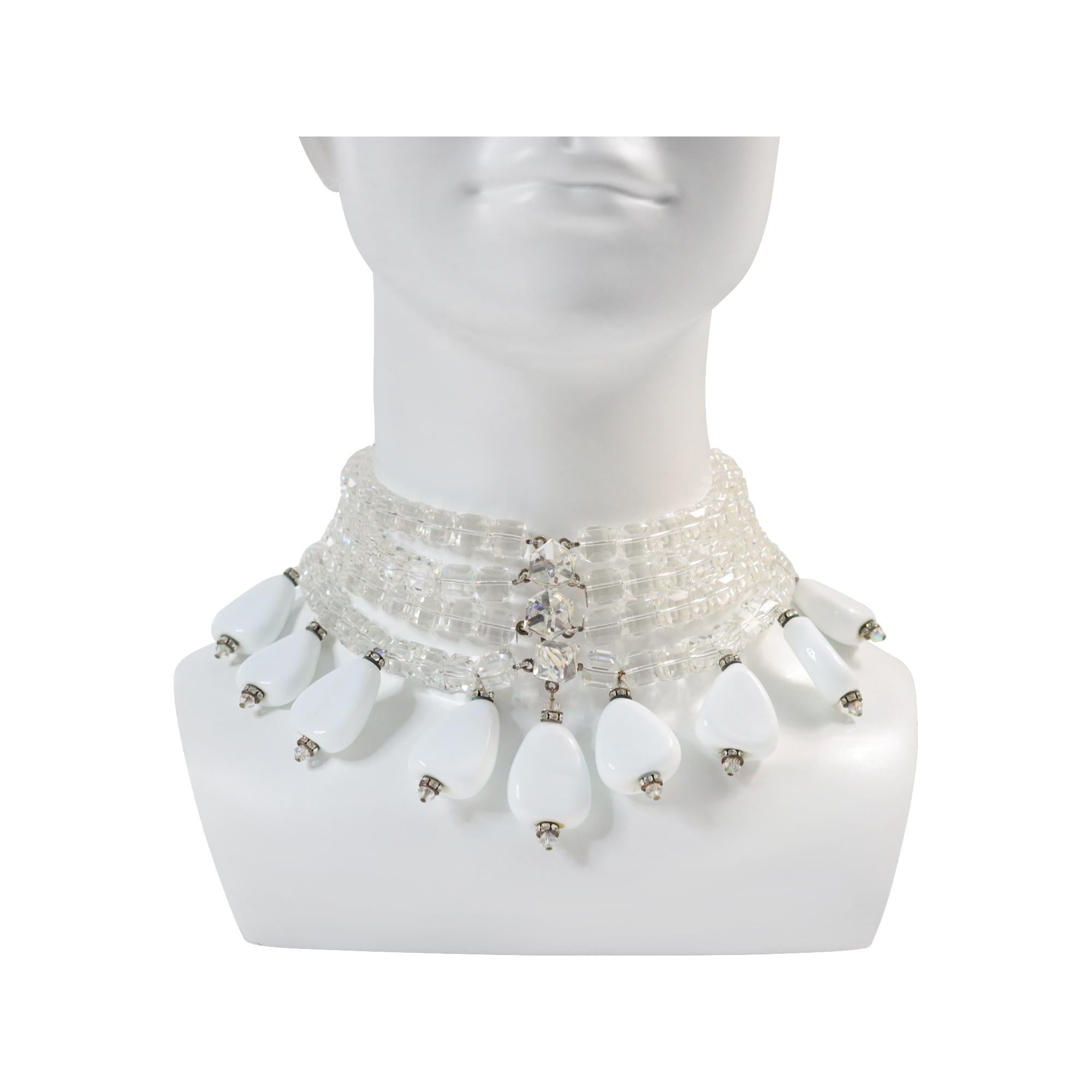 Artista Maison Goossens for Yves Saint Laurent, girocollo di cristallo di rocca d'epoca, CIRCA 1985 in vendita