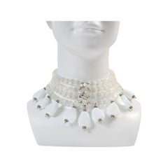 Vintage Maison Goossens YSL Rock Crystal Necklace, Mixed Metal, France