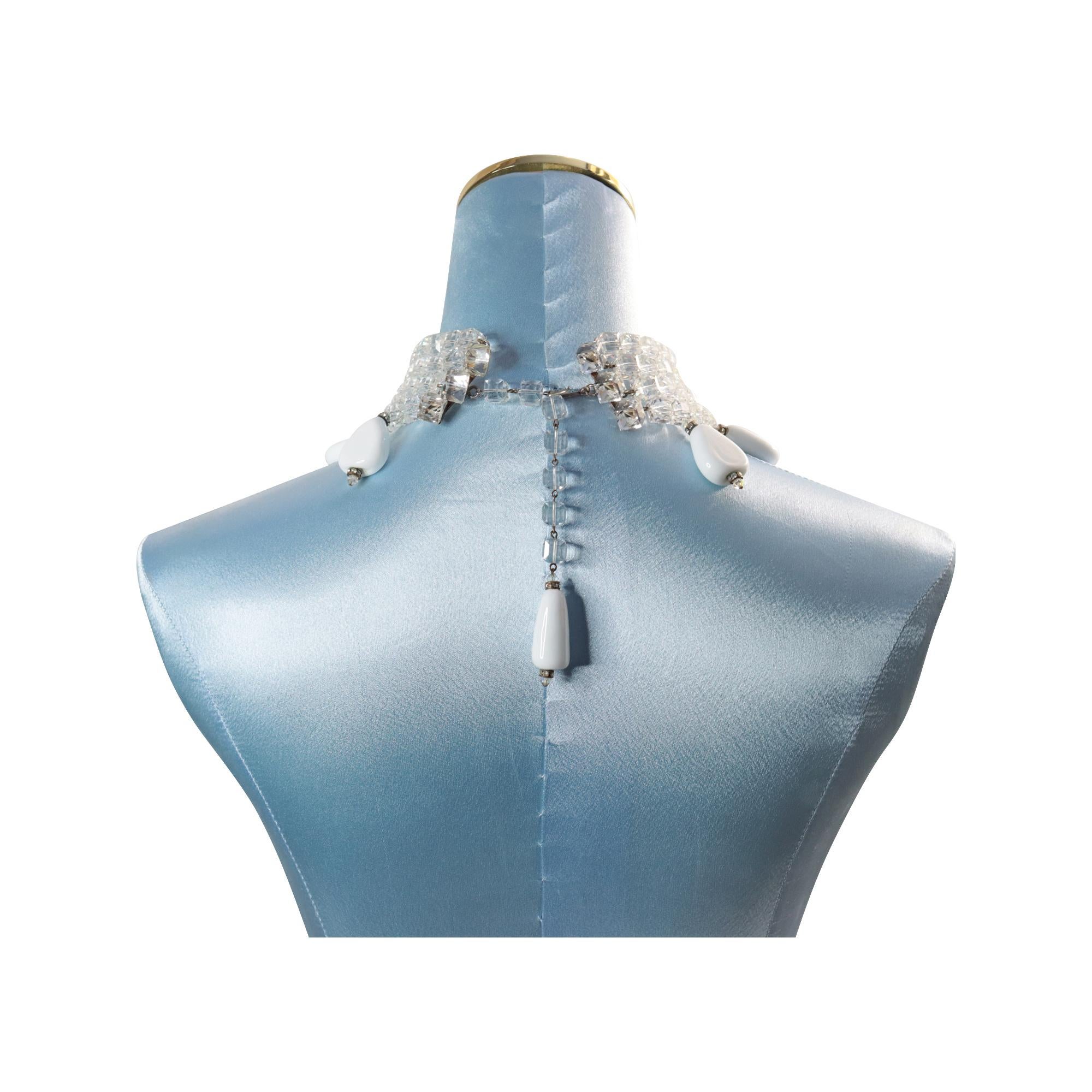 Maison Goossens for Yves Saint Laurent, girocollo di cristallo di rocca d'epoca, CIRCA 1985 In condizioni buone in vendita a New York, NY