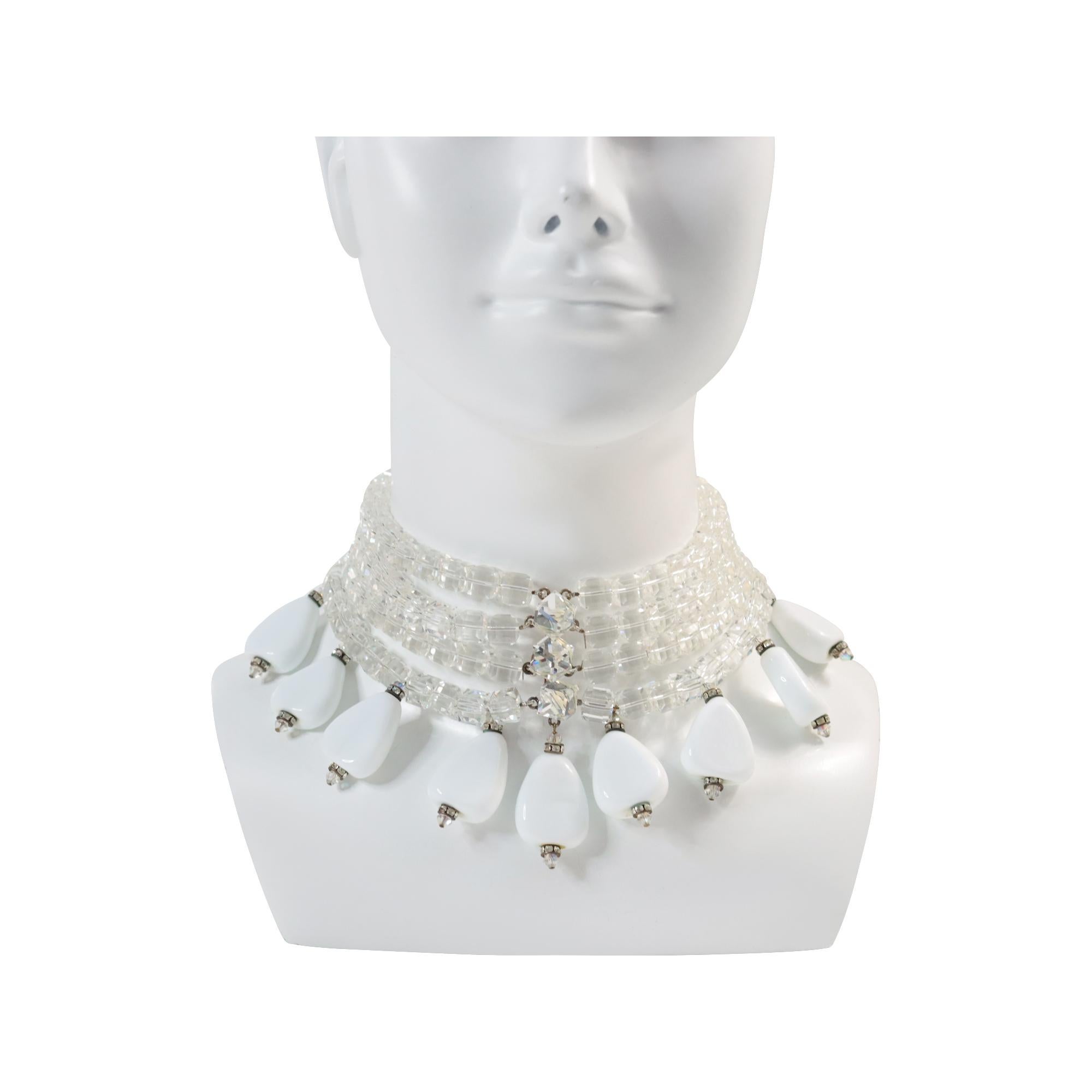 Maison Goossens for Yves Saint Laurent, girocollo di cristallo di rocca d'epoca, CIRCA 1985 in vendita 1