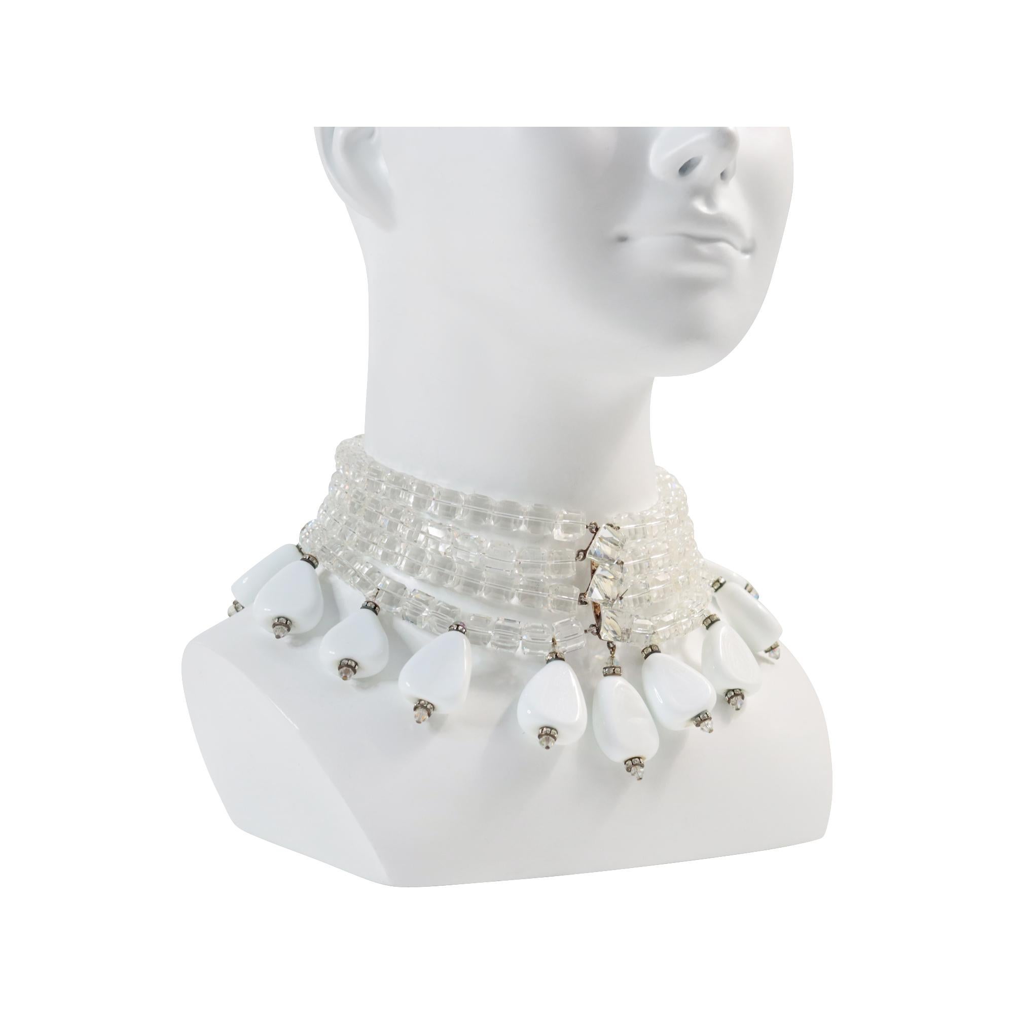 Maison Goossens for Yves Saint Laurent, girocollo di cristallo di rocca d'epoca, CIRCA 1985 in vendita 3