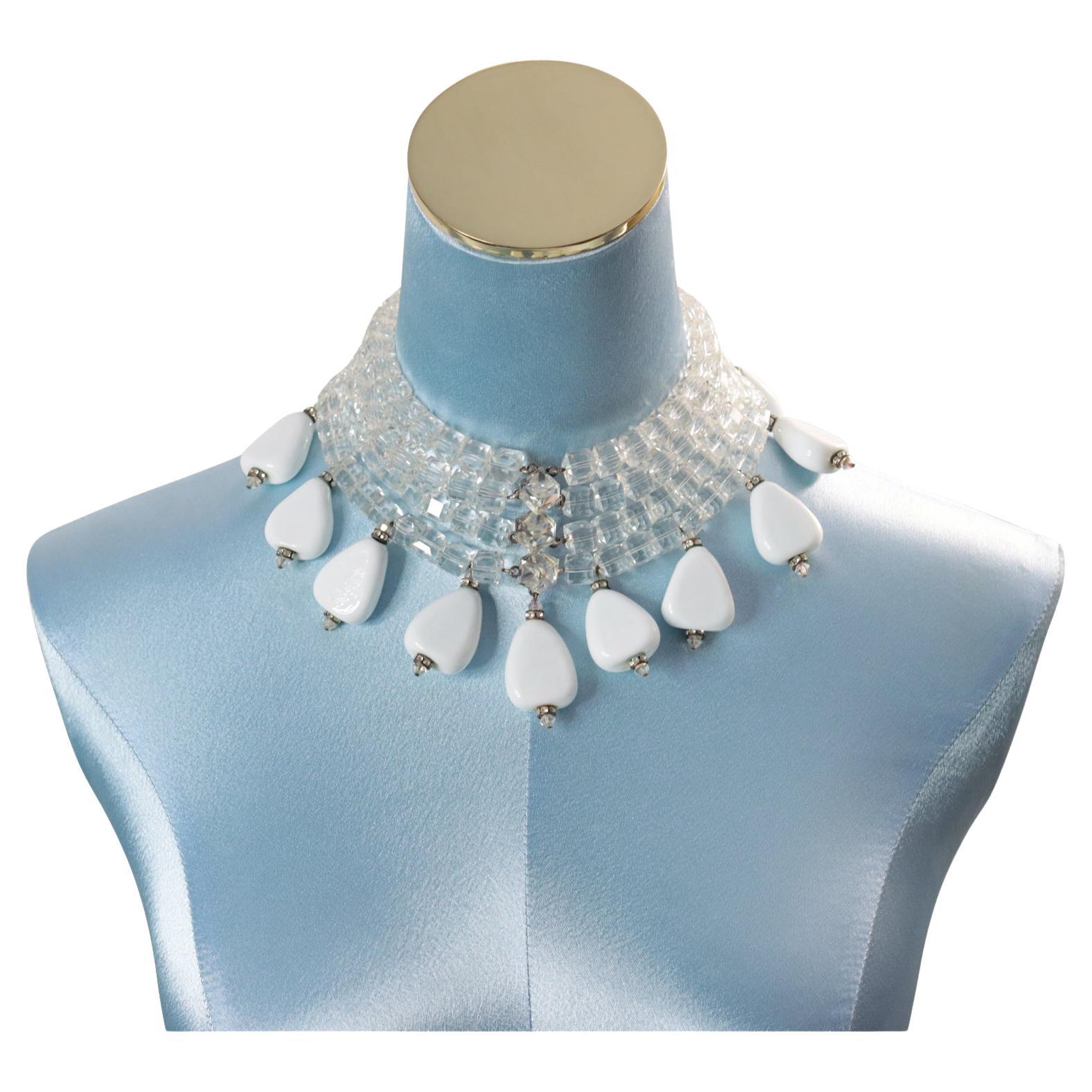 Vintage Maison Goossens for Yves Saint Laurent Rock Crystal Choker Circa 1985