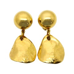 Vintage Maison Goossens Yves Saint Laurent YSL Gold Earrings Circa `1990s