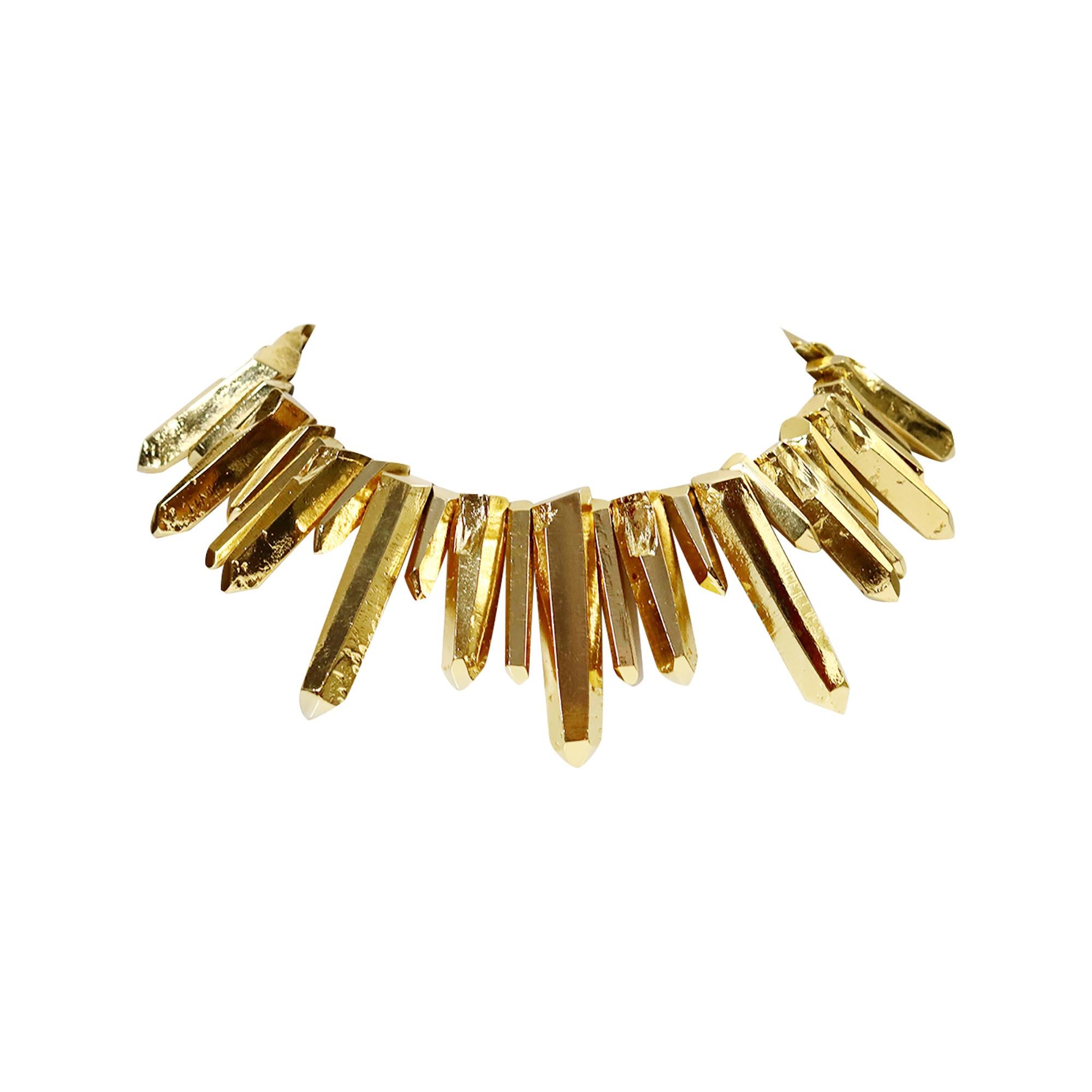 Femenino o masculino Vintage Maison Goossens Yves Saint Laurent YSL Collar de cristal de roca Circa años 80 en venta