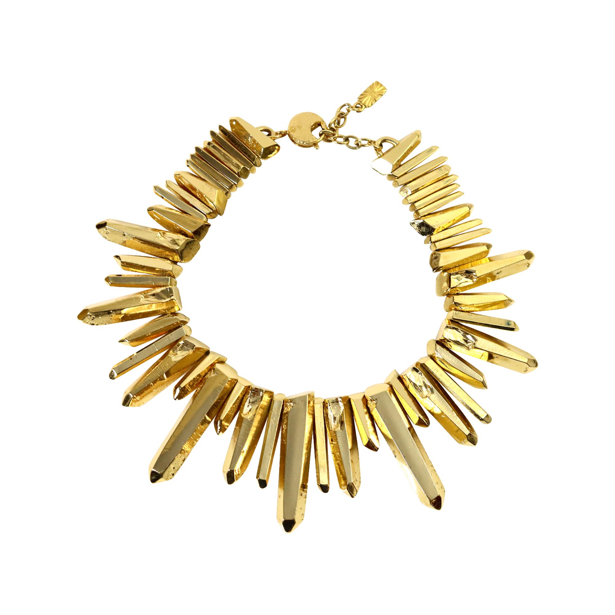 Vintage Maison Goossens Yves Saint Laurent YSL Collar de cristal de roca Circa años 80 en venta 1