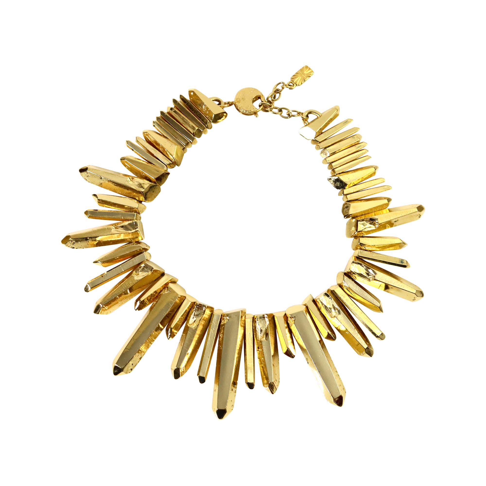 Vintage Maison Goossens Yves Saint Laurent YSL Collar de cristal de roca Circa años 80 en venta 2
