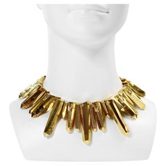 Vintage Maison Goossens Yves Saint Laurent YSL Rock Crystal Necklace Circa 1980s