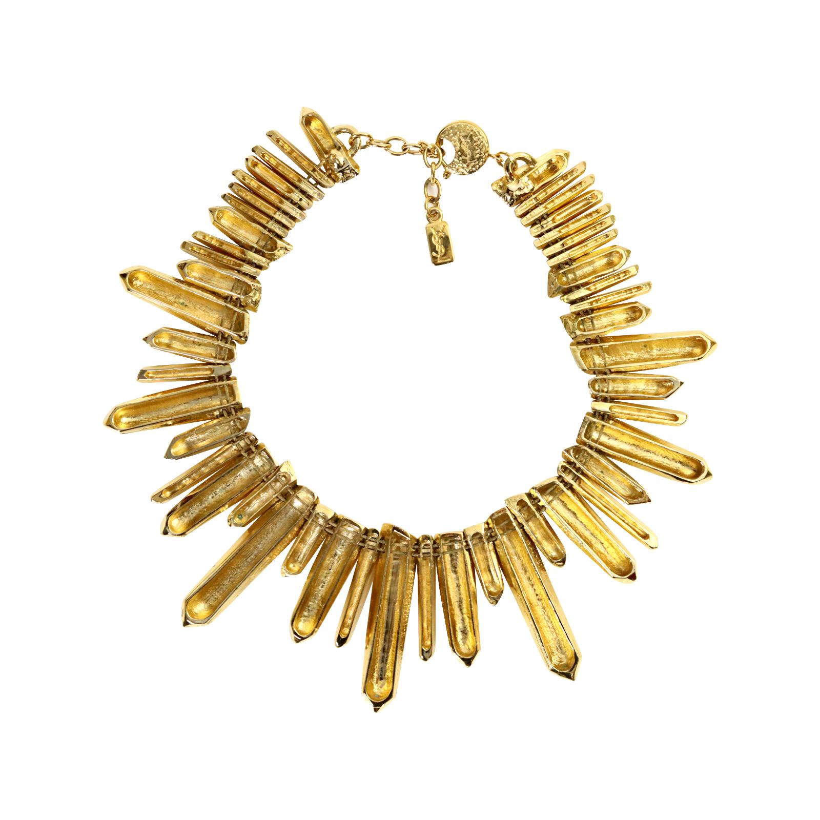 Collier vintage Maison Goossens Yves Saint Laurent YSL en cristal de roche, circa 1980 en vente 2