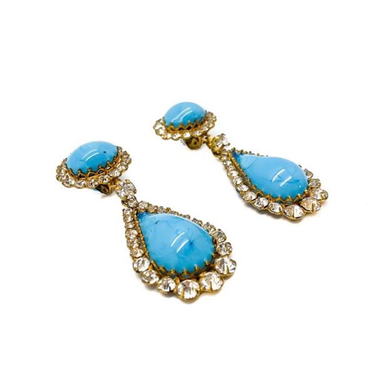 turquoise glass earrings