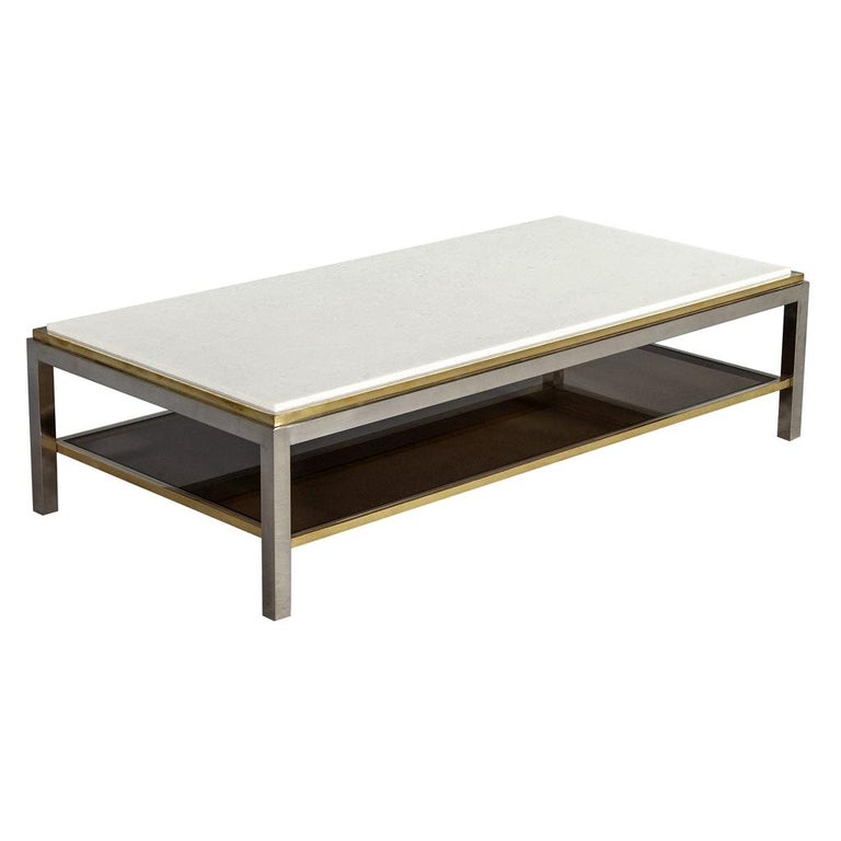 Vintage Maison Jansen Marble-Top Coffee Table For Sale