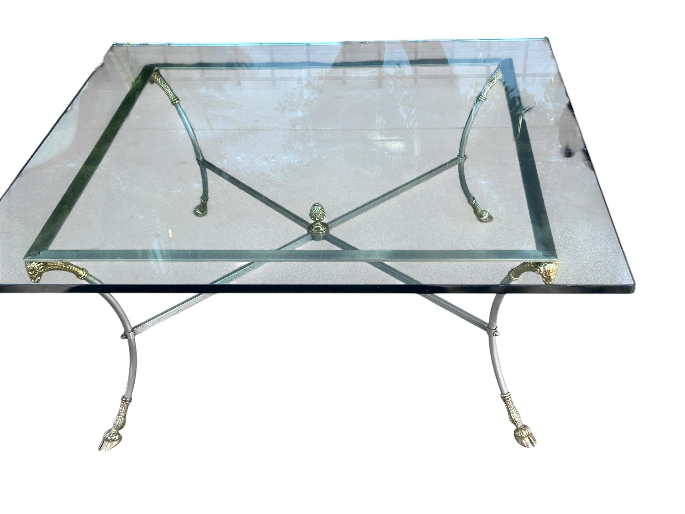 Vintage Maison Jansen Mesa de centro de café con cabeza de carnero Francés en venta