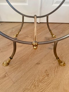 Vintage Maison Jansen Ram's Head Stool with Suede Seat, 1970s