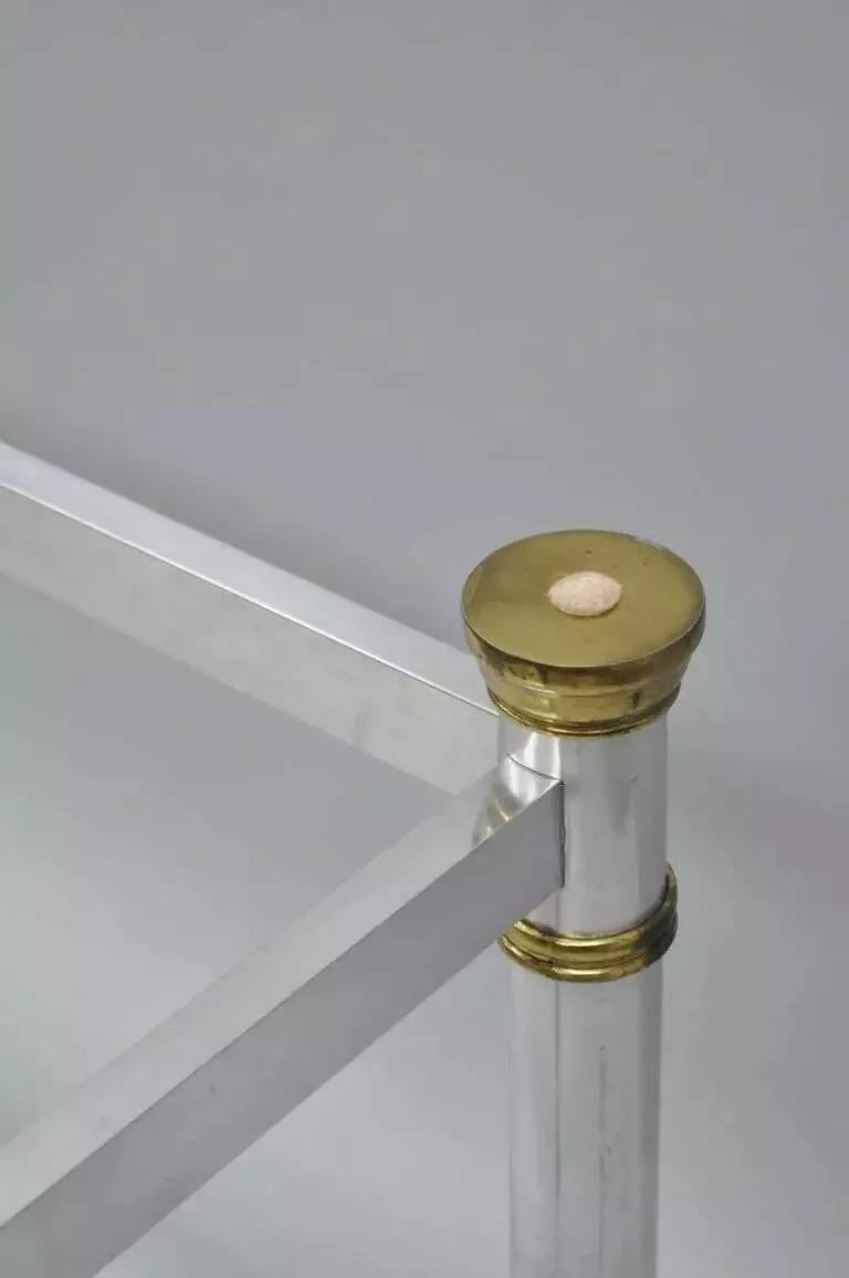 Konsolentischsockel im Vintage-Stil von Maison Jansen im Hollywood-Regency-Stil aus Chrom und Messing im Angebot 1