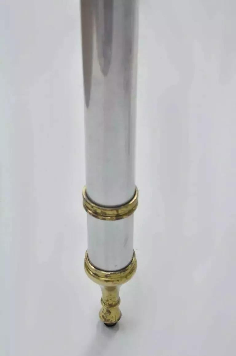 Konsolentischsockel im Vintage-Stil von Maison Jansen im Hollywood-Regency-Stil aus Chrom und Messing im Angebot 2