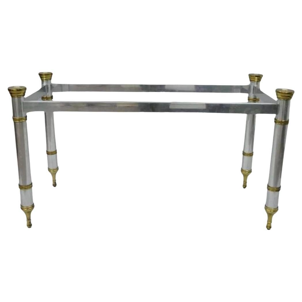 Konsolentischsockel im Vintage-Stil von Maison Jansen im Hollywood-Regency-Stil aus Chrom und Messing
