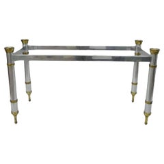 Konsolentischsockel im Vintage-Stil von Maison Jansen im Hollywood-Regency-Stil aus Chrom und Messing