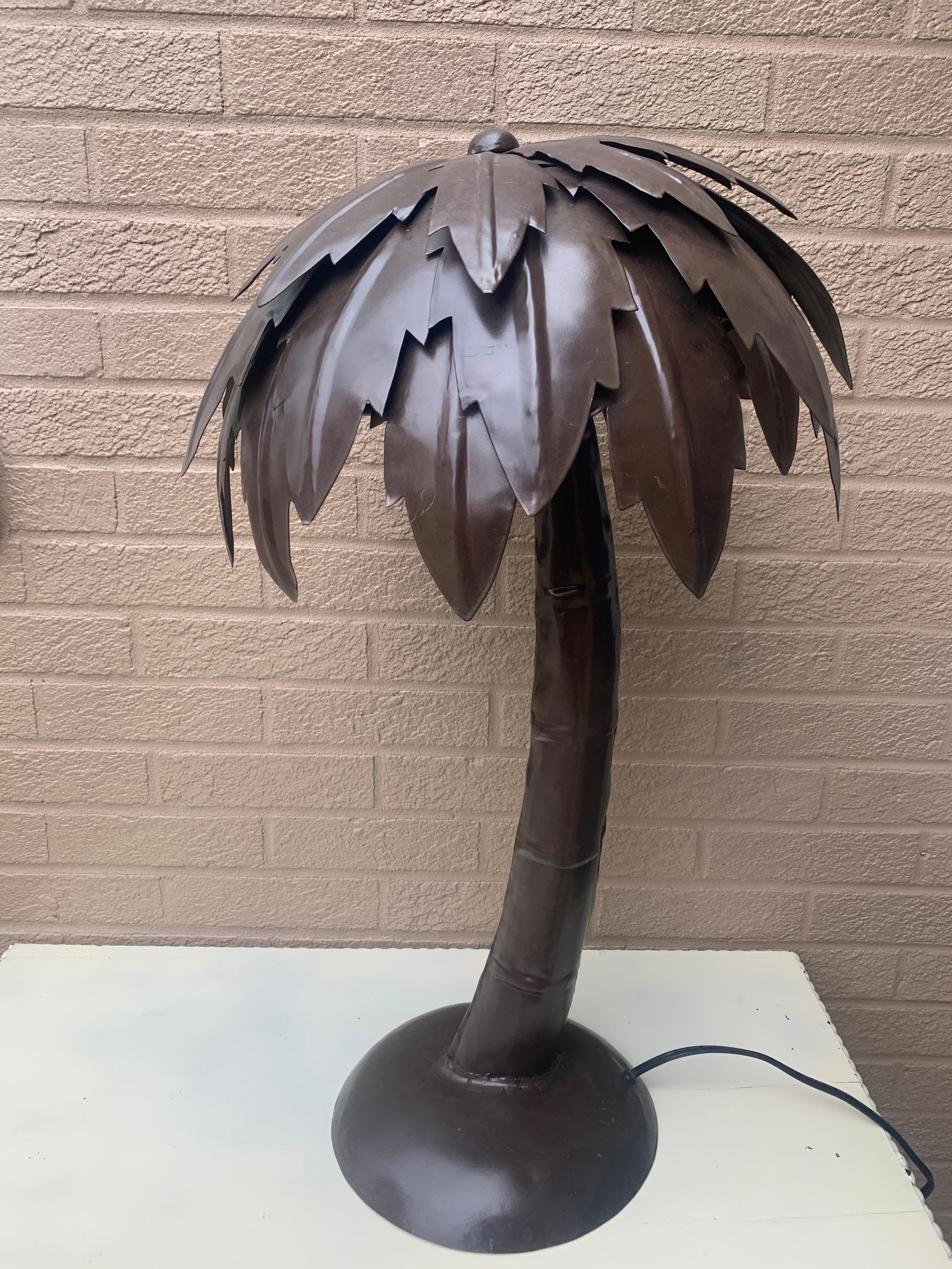 Lampe de table vintage en métal en forme de palmier en vente 1