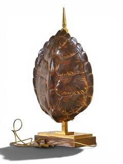 Vintage Maison Jansen Turtle Lamp — Real Tortoiseshell & Brass (Circa 1970)