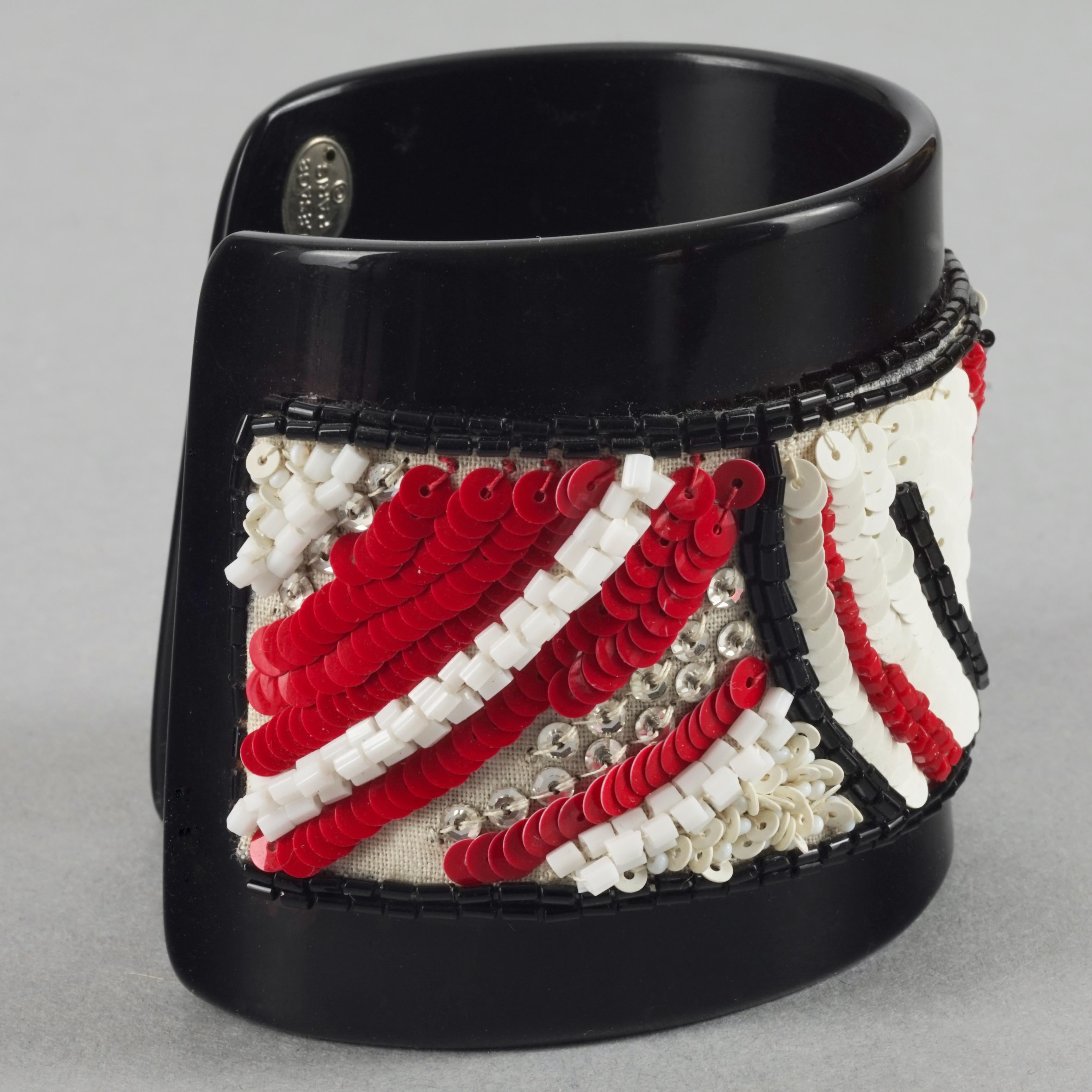 Vintage MAISON LESAGE Beaded Cuff Bracelet In Excellent Condition For Sale In Kingersheim, Alsace