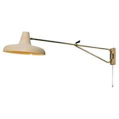 Vintage Maison Lunel Wall Lamp 50's Adjustable Metal Lacquered Swing