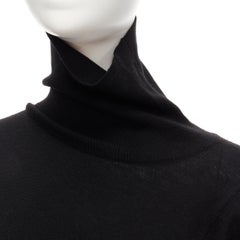 vintage MAISON MARGIELA black wool asymmetric cut pulled turtleneck sweater M