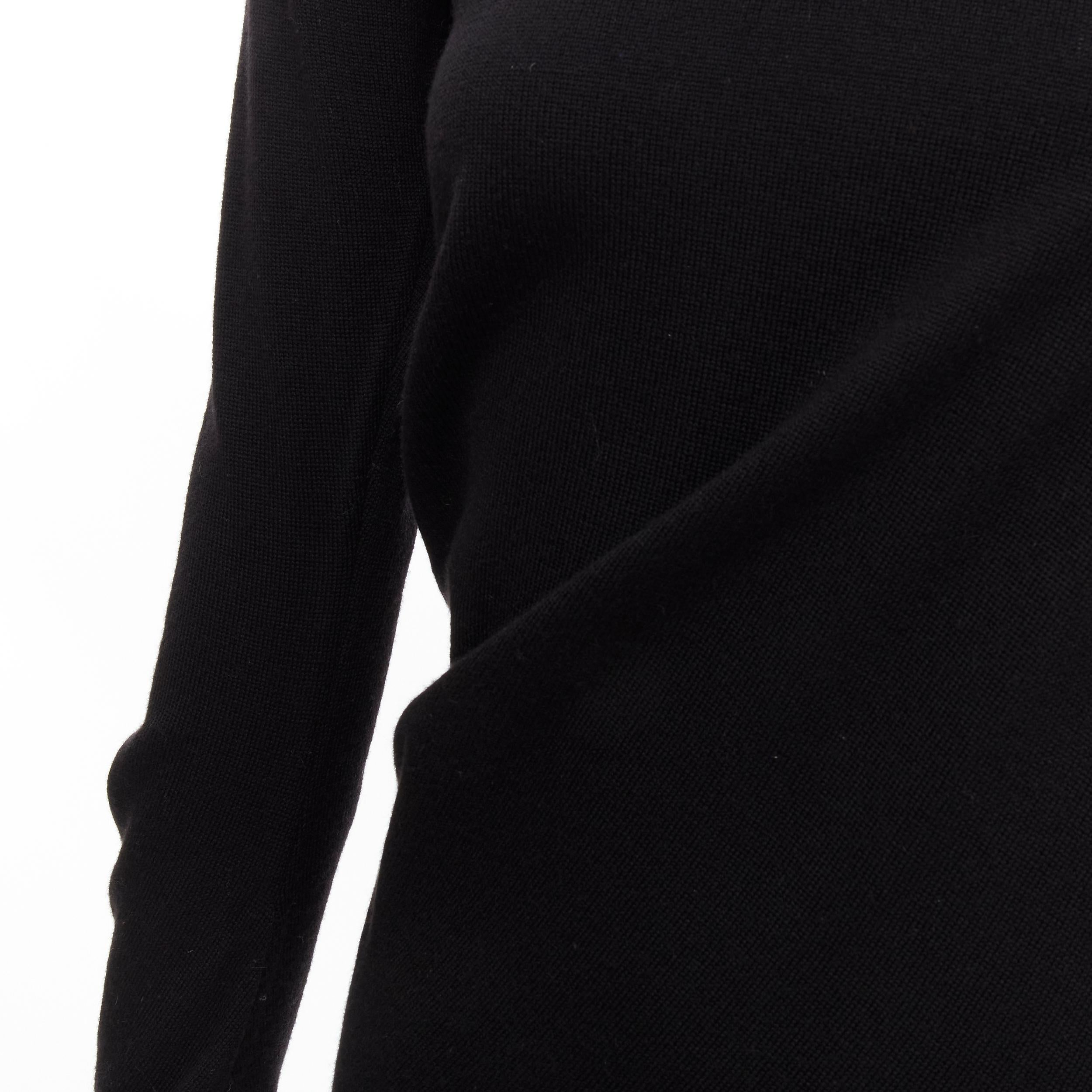 Women's vintage MAISON MARGIELA black wool asymmetric cut pulled turtleneck sweater M
