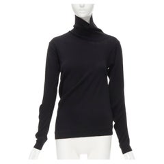 vintage MAISON MARGIELA black wool asymmetric cut pulled turtleneck sweater M