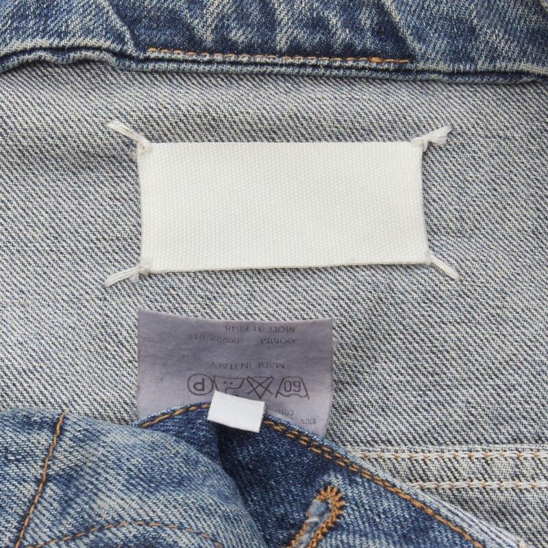 vintage MAISON MARGIELA Iconic blue denim pinched collar denim jacket IT38 XS For Sale 6