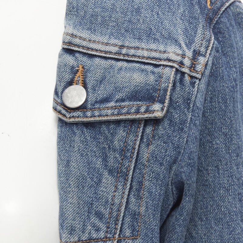 vintage MAISON MARGIELA Iconic blue denim pinched collar denim jacket IT38 XS For Sale 3