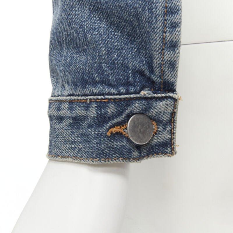 vintage MAISON MARGIELA Iconic blue denim pinched collar denim jacket IT38 XS For Sale 4