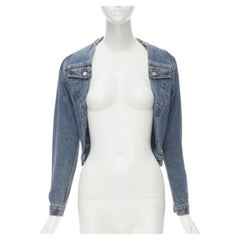 vintage MAISON MARGIELA Iconic blue denim pinched collar denim jacket IT38 XS