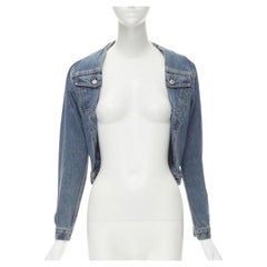 Vintage MAISON MARGIELA Iconic blue denim pinched collar denim jacket IT38 XS