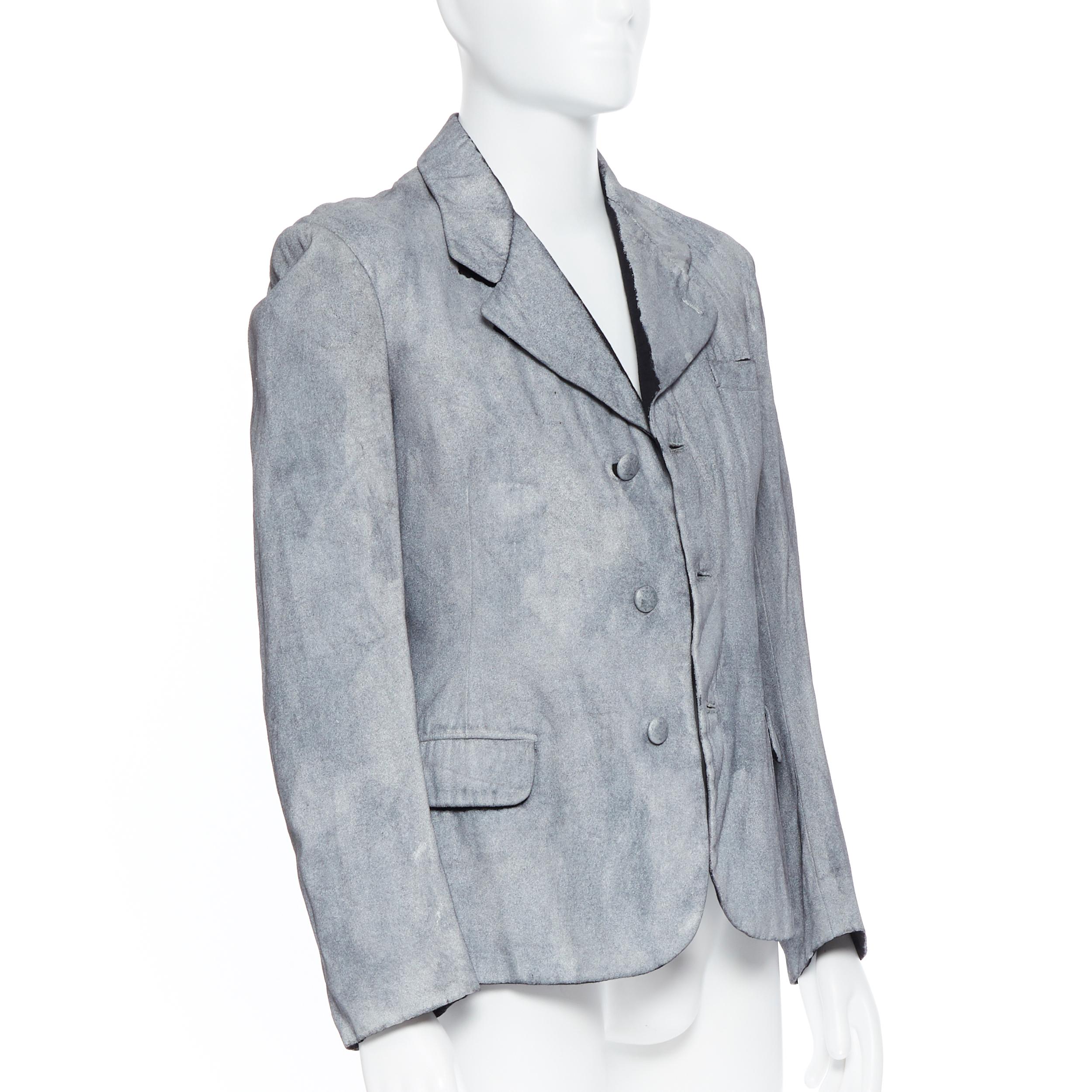 vintage MAISON MARTIN MARGIELA Chaqueta blazer casual pintada en plata artesanal M Plata