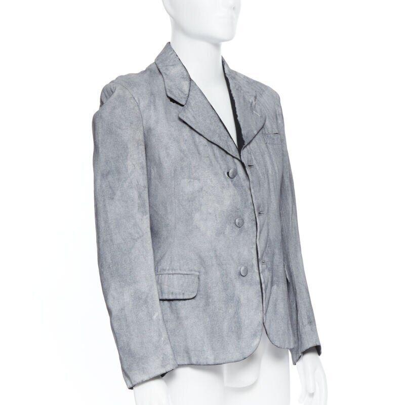 vintage MAISON MARTIN MARGIELA Artisanal silver painted casual blazer jacket M In Excellent Condition For Sale In Hong Kong, NT