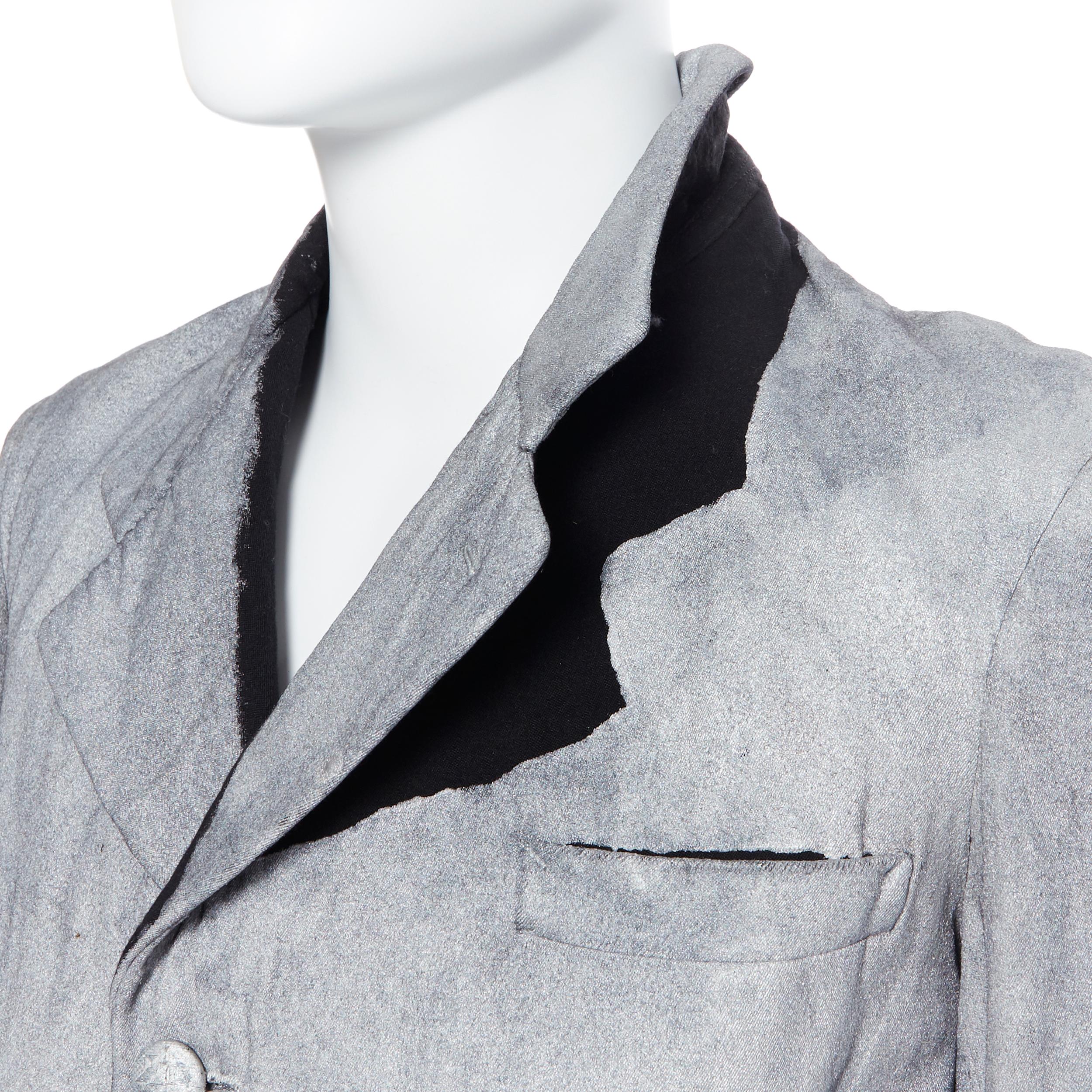 vintage MAISON MARTIN MARGIELA Chaqueta blazer casual pintada en plata artesanal M 1