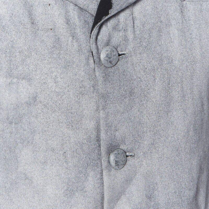 MAISON MARTIN MARGIELA - Veste blazer décontractée vintage peinte en argent artisanal, taille M en vente 3