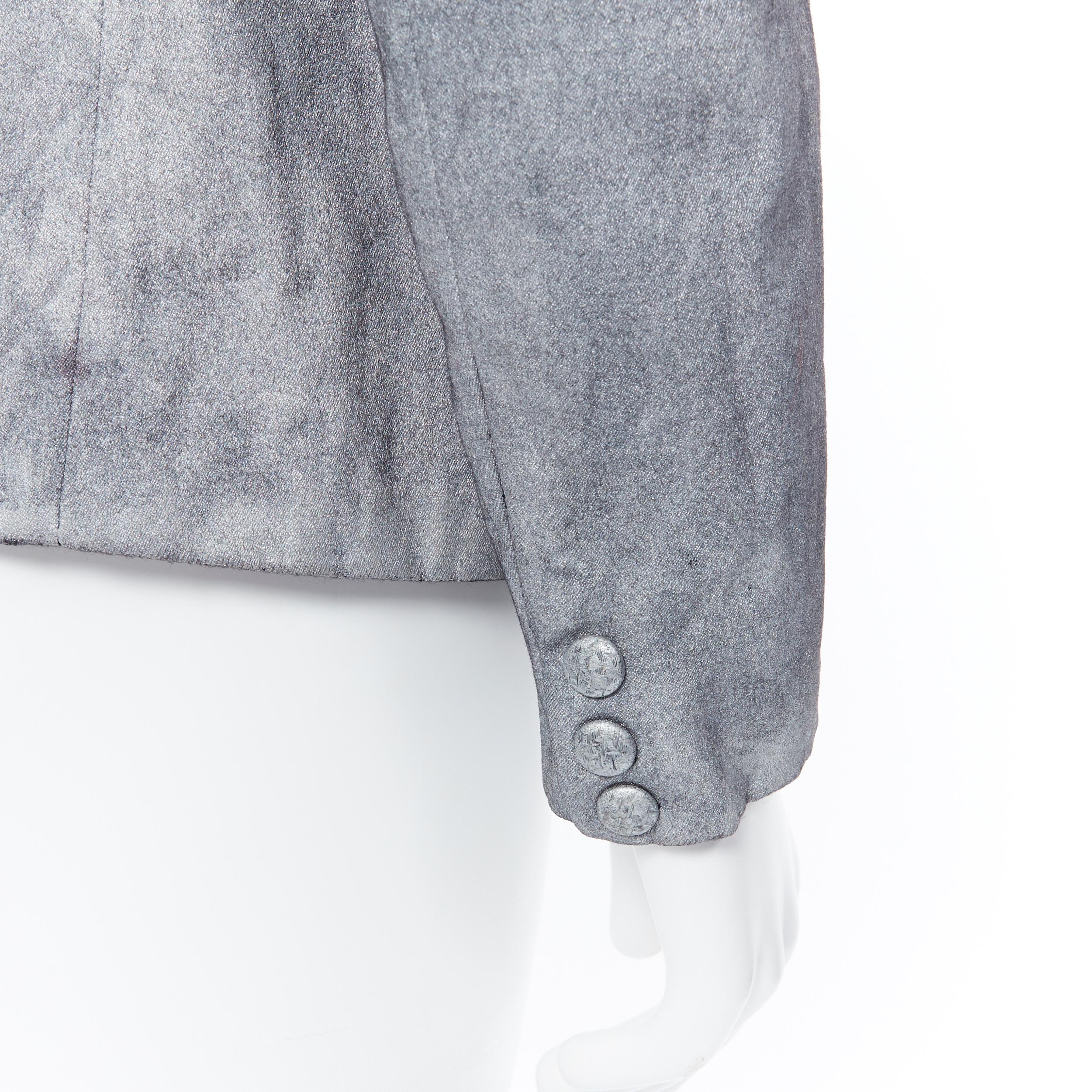 vintage MAISON MARTIN MARGIELA Chaqueta blazer casual pintada en plata artesanal M 4