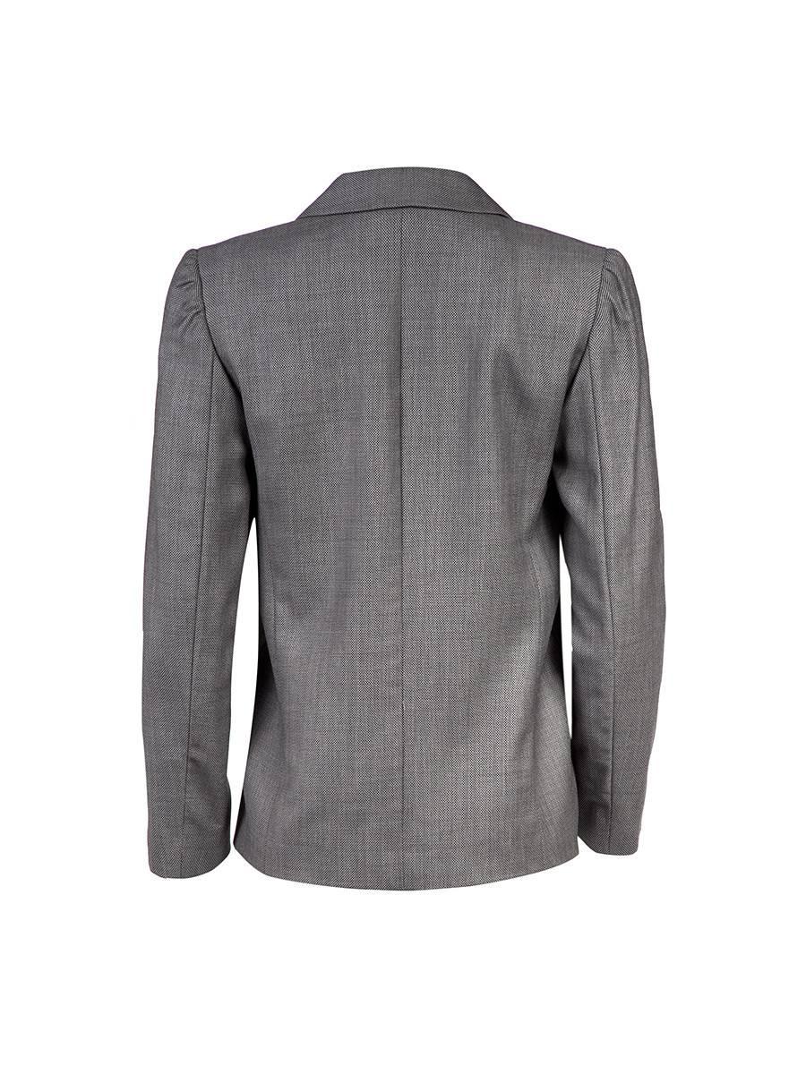 Steel grey fitted jacket from MAISON MARTIN MARGIELA Blank Label featuring two flap pockets and hidden front buttons. MADE IN ITALY. New with Tags.
