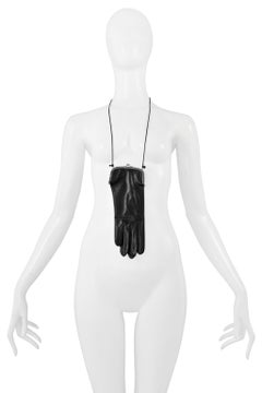 Vintage Maison Martin Margiela Black Leather Glove Necklace Purse 1999